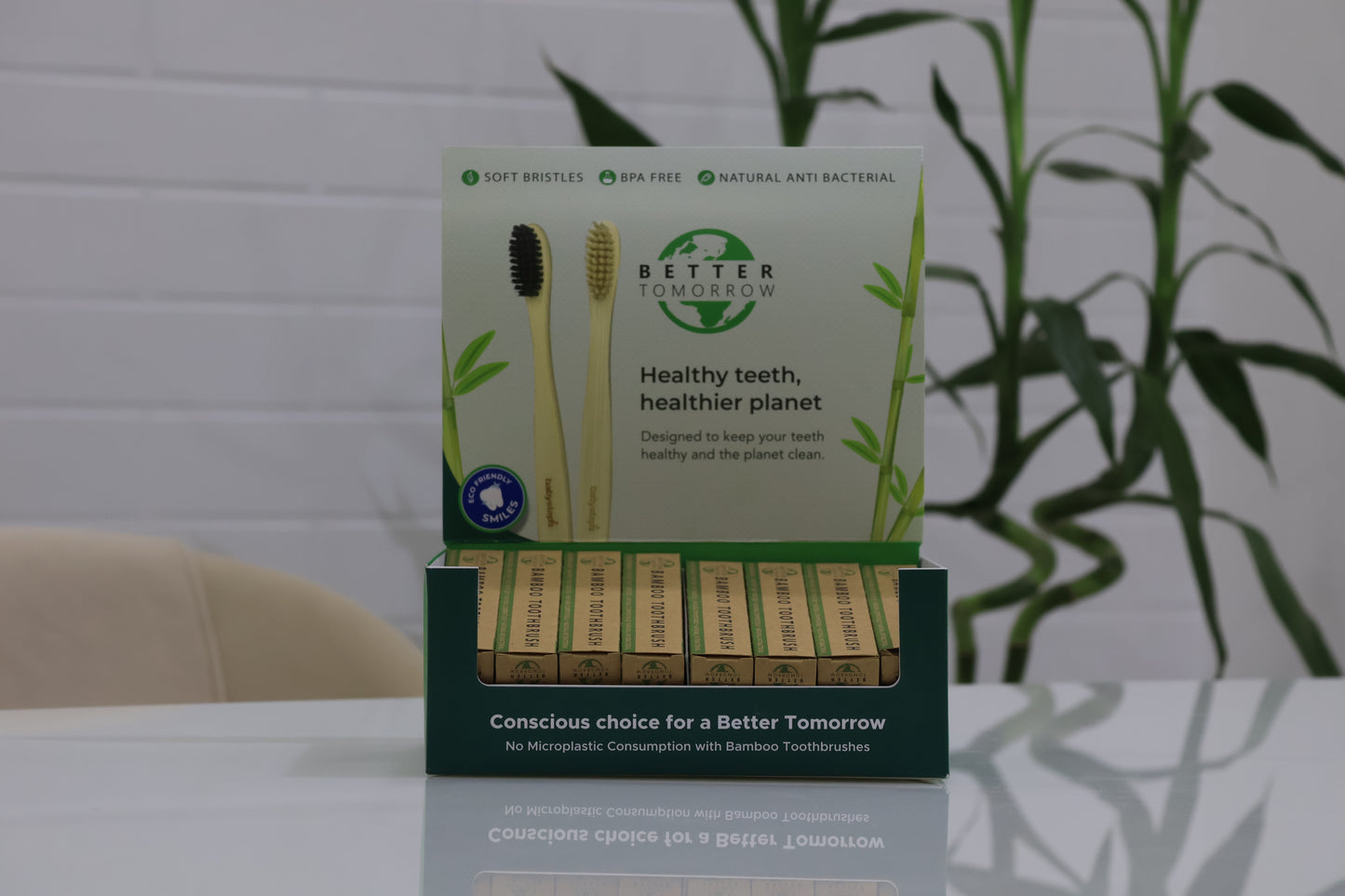Dentist Special Bamboo Toothbrush Display Box (24 Toothbrushes)