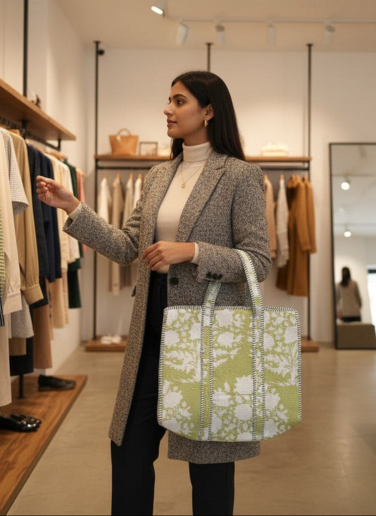 Quilted Tote Bag, 16"x16"