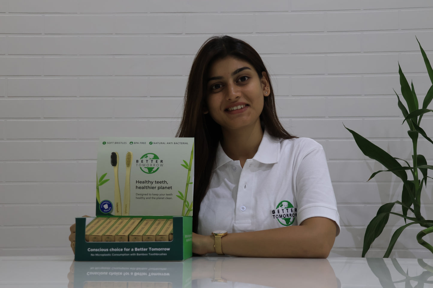 Dentist Special Bamboo Toothbrush Display Box (24 Toothbrushes)
